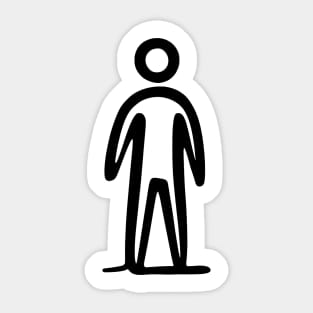 Stick figure man in black ink Sticker